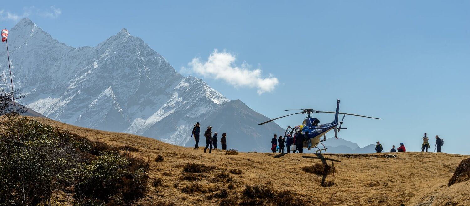 Rescue of Trekkers from Everest Base Camp in Helicopter